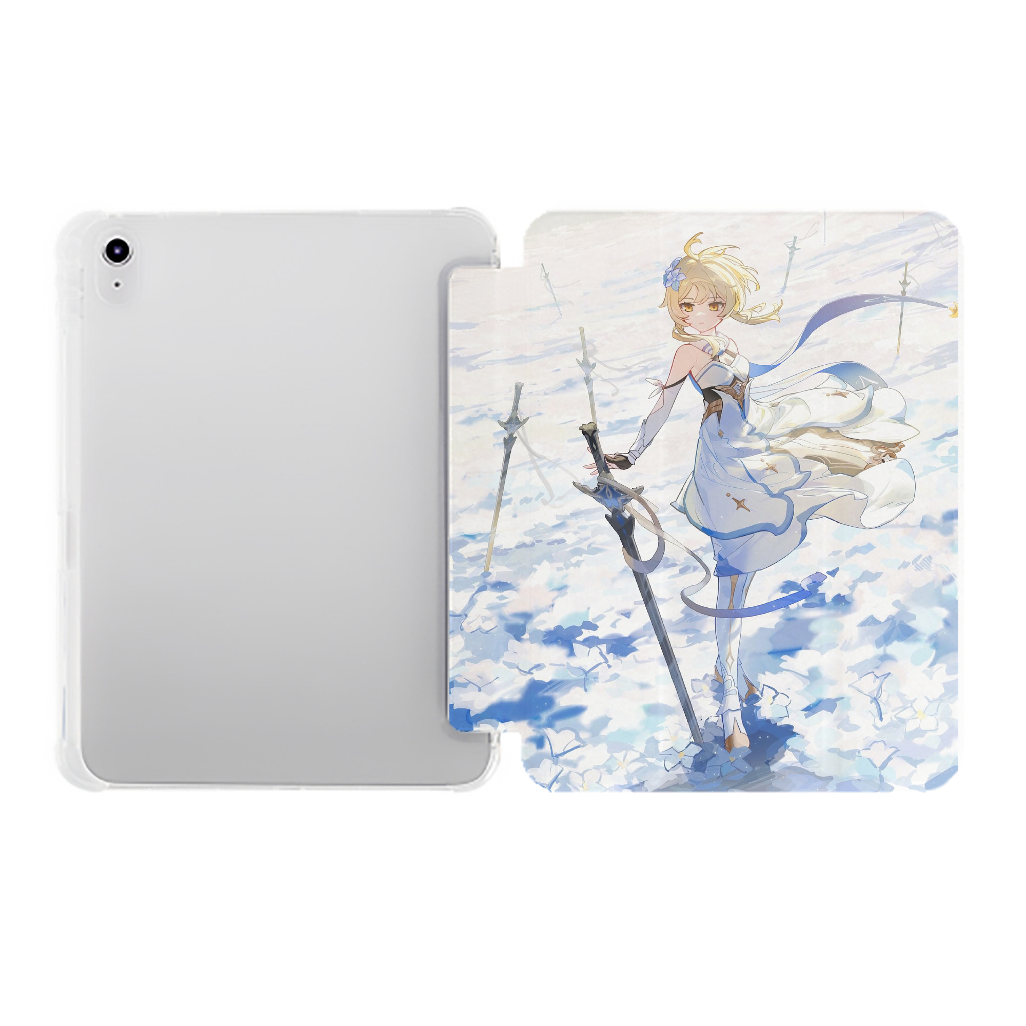 げんし神 genshin IPad ケース ペン収納付き 三つ折りスタンド PUレザー×シリコン 対応機種9.5/10.5/10.9インチ